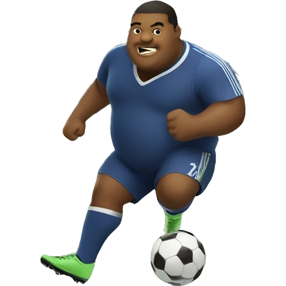 fat soccer player kicking emoji