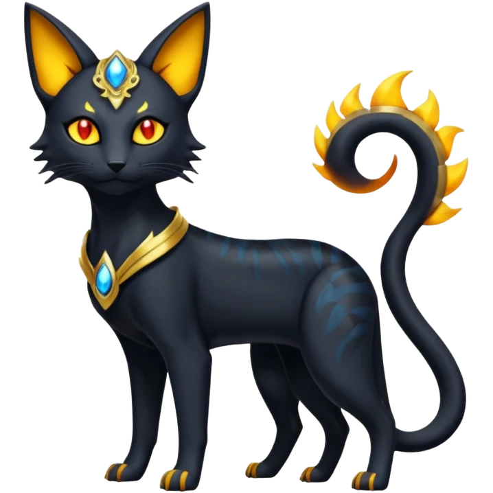 Bastet-Umbreon-Solgaleo-Salandit-fusion emoji