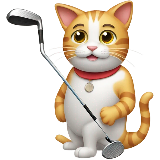 Cat golfing emoji
