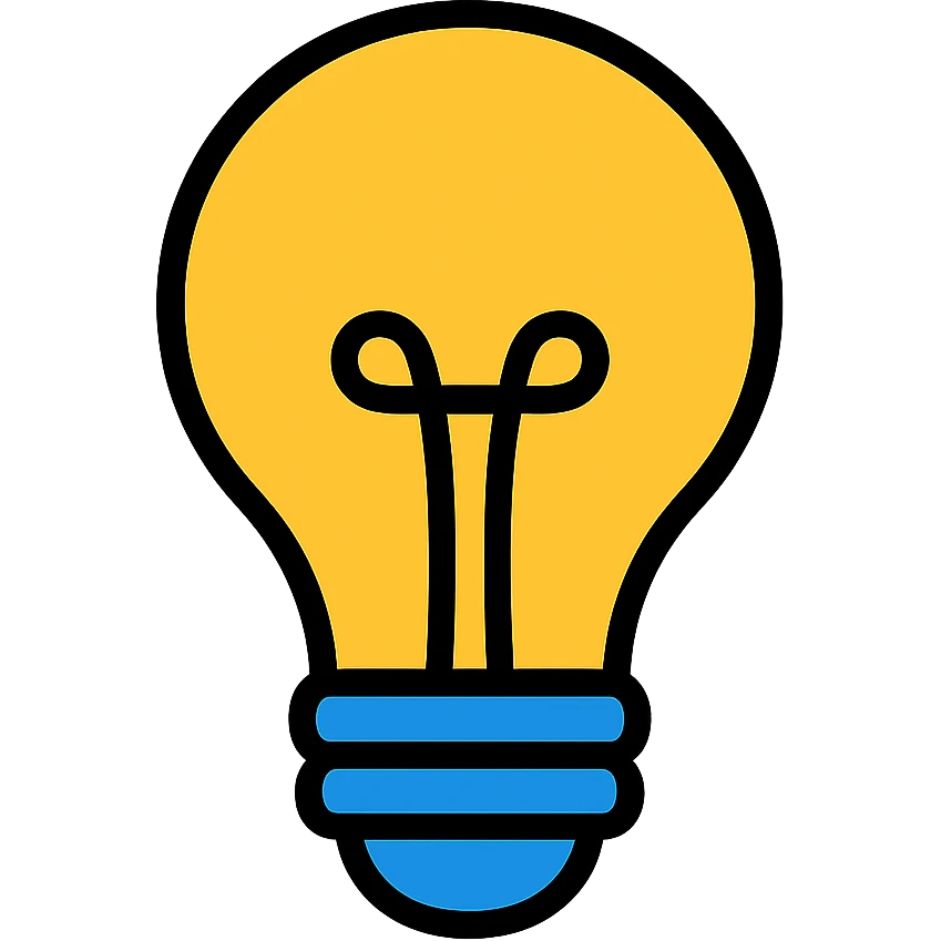bulb, outlined with black, vibrant colors color icon emoji