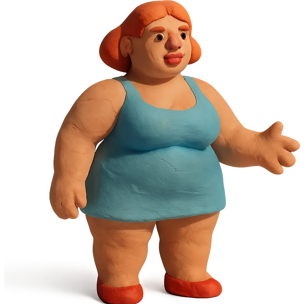 A woman with exaggerated proportions emoji