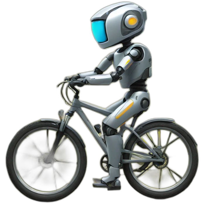 Robot en bici de montaña emoji