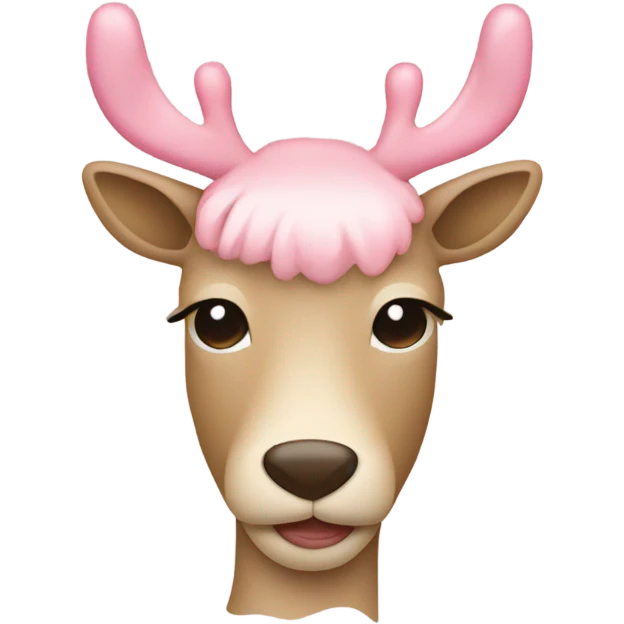 Beige with baby pink Reindeer’s face emoji
