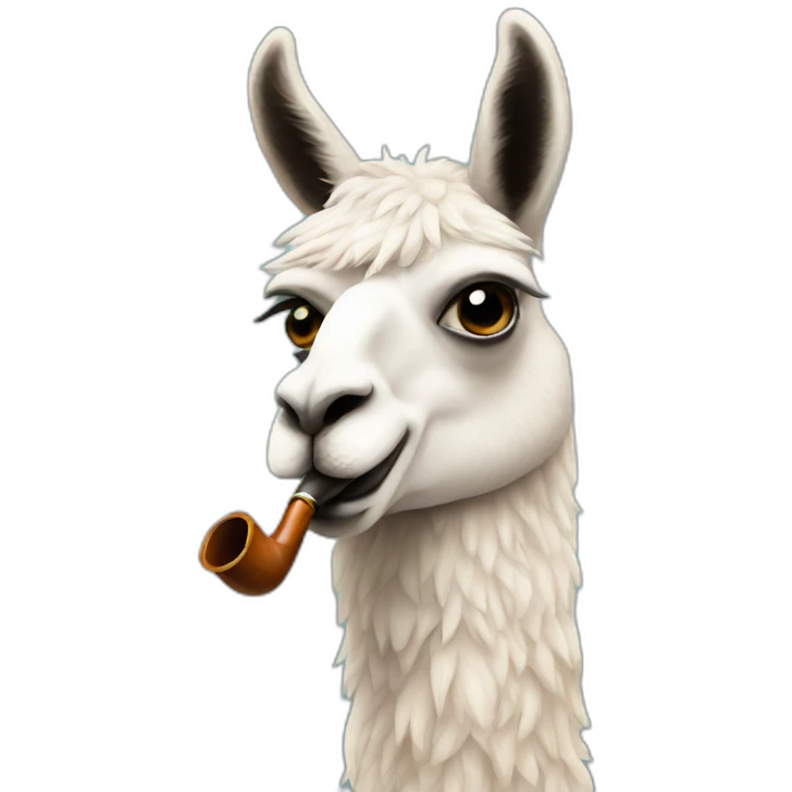 llama smoking a pipe emoji