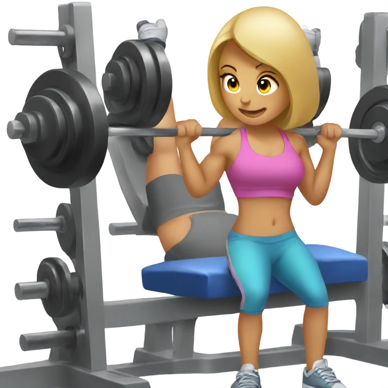 Girl bench pressing  emoji
