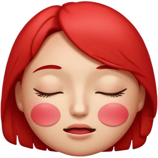 Hot face emoji with close eye. very blushy emoji