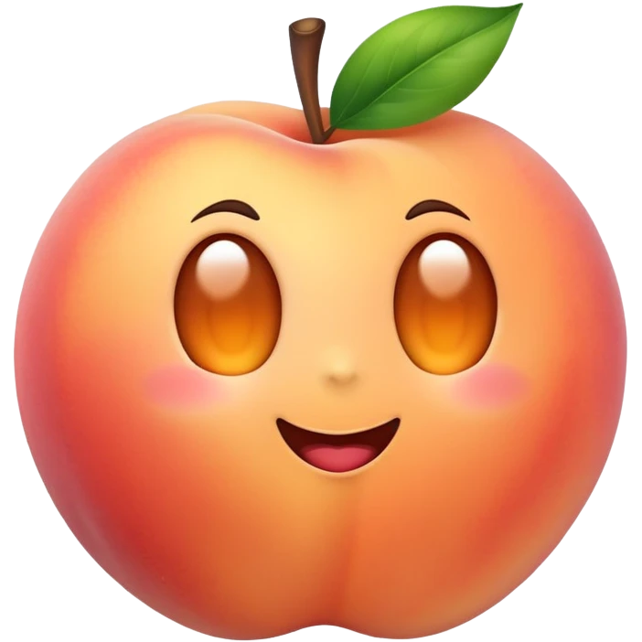 cute peachy peach with curve emoji