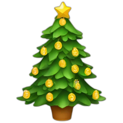 christmas tree dollars bills emoji