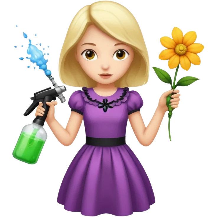 دختری که سم میپاشه روی گل emoji