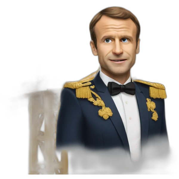 Macron qui fait des pompes sur le haut du golden bridge emoji