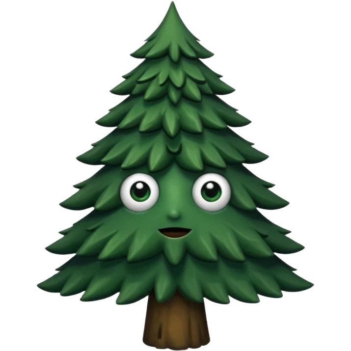 sapin avec deux gros yeux noirs emoji
