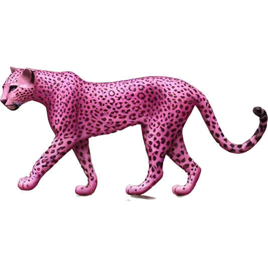 pink leopard walks in africa emoji