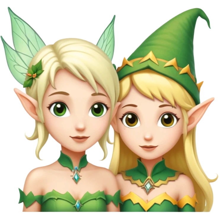 a fairy and elf together emoji