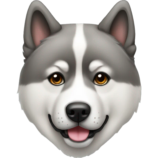 Gray American Akita  emoji