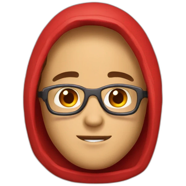 chico con capucha roja enfadado emoji