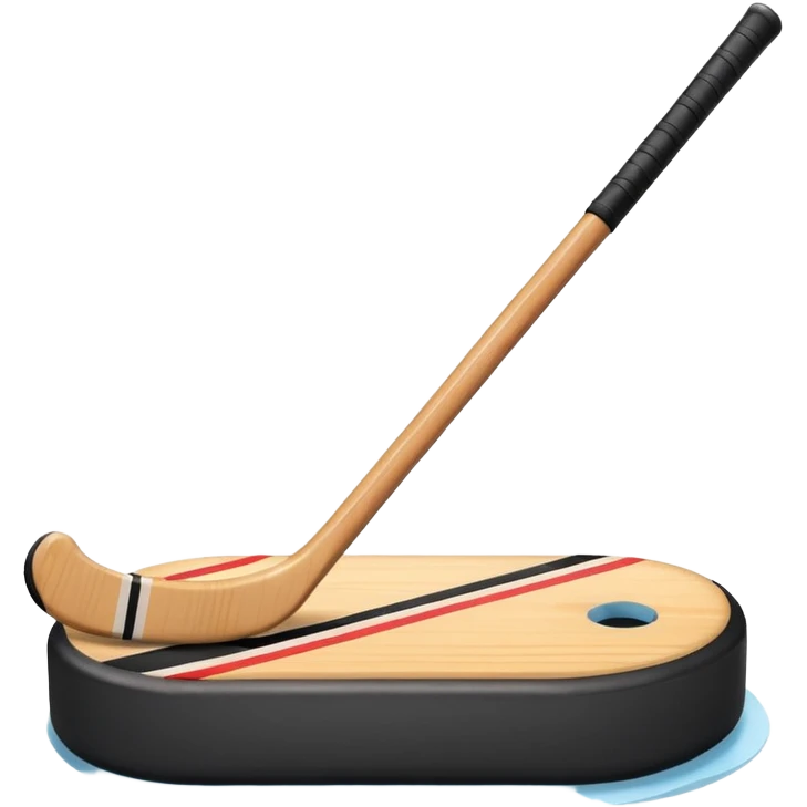 hockey stick and puck emoji