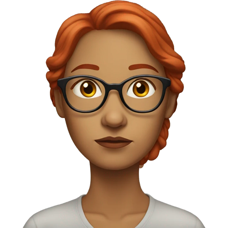 red hair woman nutritionist glasses doubts emoji