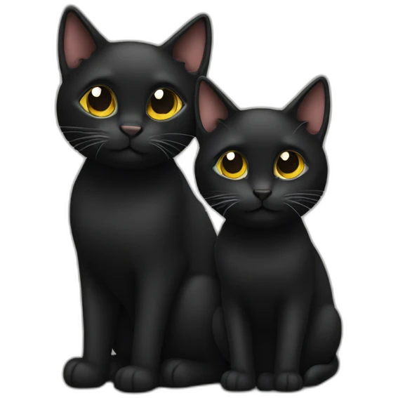Two black cats emoji