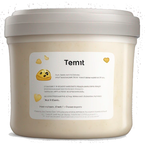 body scrub pot with label emoji