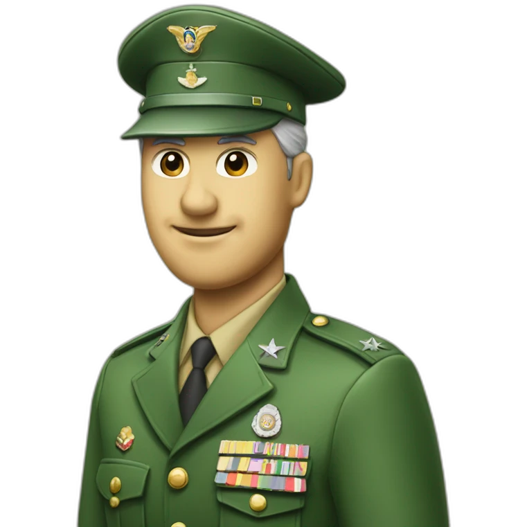 green old ford falcon with militar hat emoji