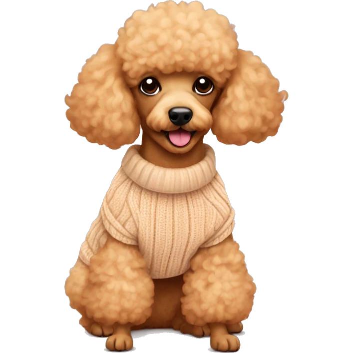 Apricot poodle wearing a sweater emoji
