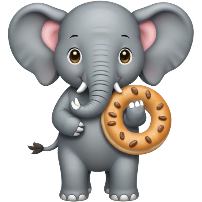 elephant holding bagel emoji