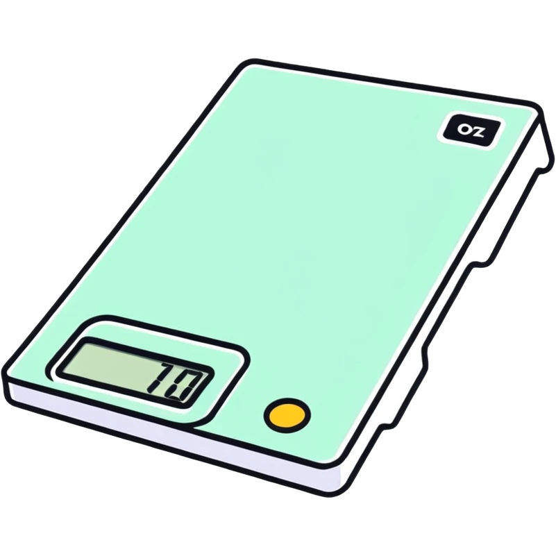 A scale that reads “ 0.5 oz” emoji