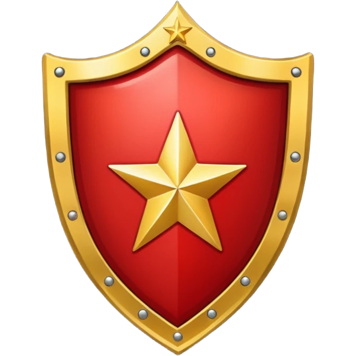 Crimson red shield with star emoji