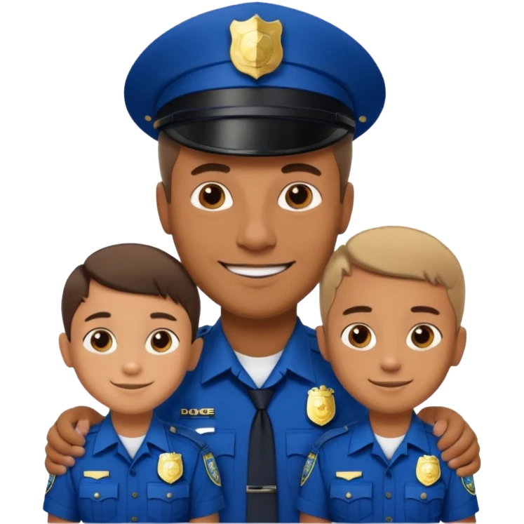 A proud dad who is proud of his children and is a police officer emoji