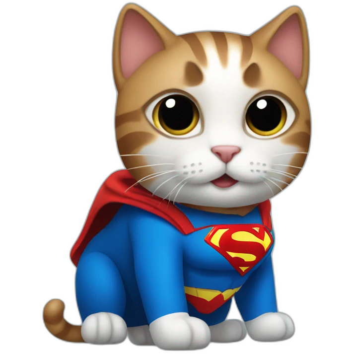 Cat with the superman suit emoji