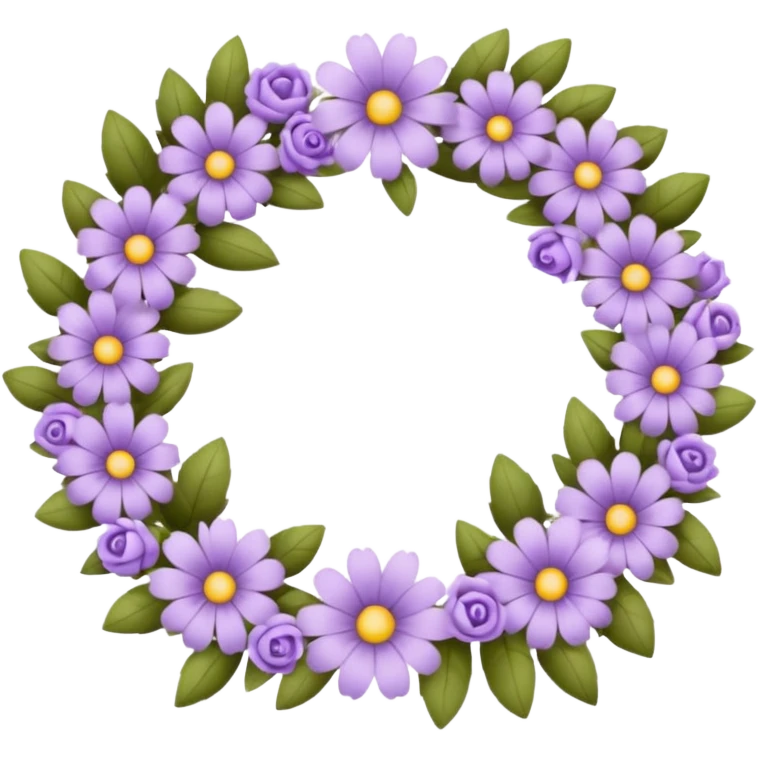 flowers wreath light purple emoji