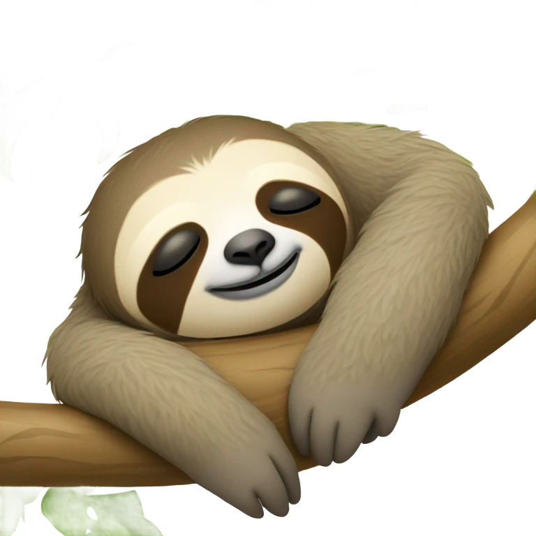 sloth sleeping on a branch emoji