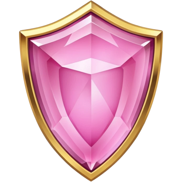 Pink crystal shield golden border emoji