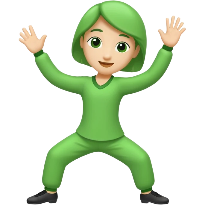 un numero 3 bailando en un fondo verde emoji
