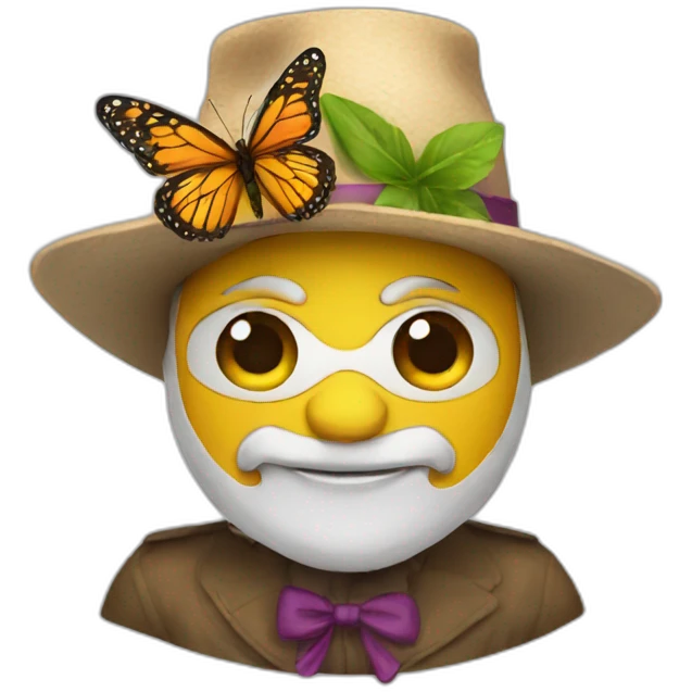 butterfly with hat emoji