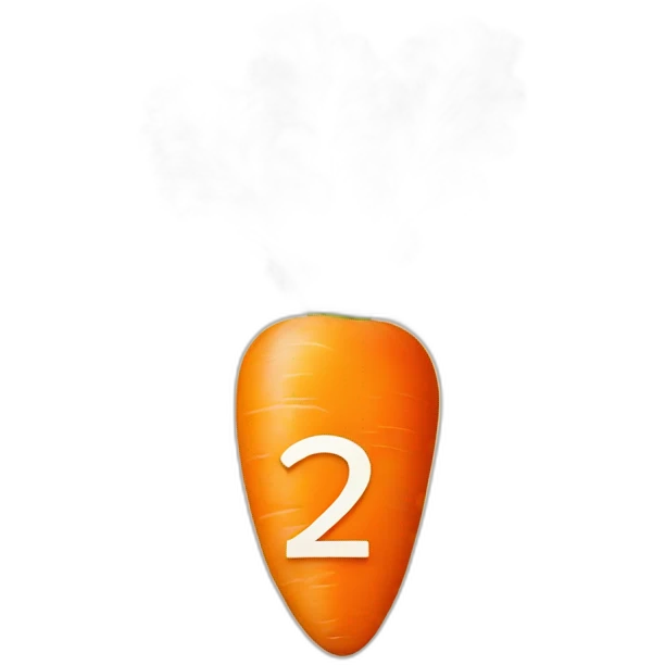 carrot shaped like the number 2 emoji