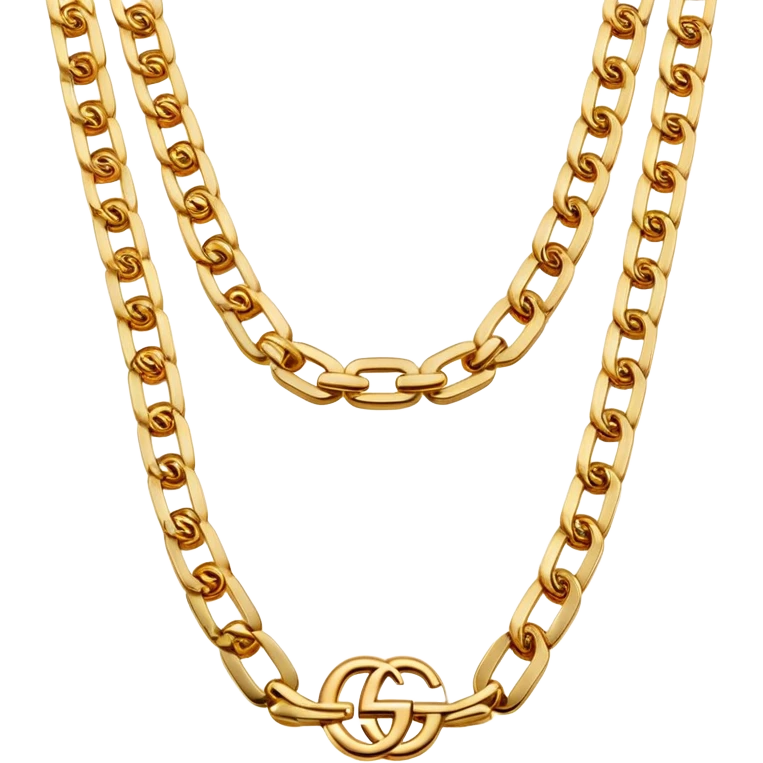 luxury gold Gucci chain necklace emoji