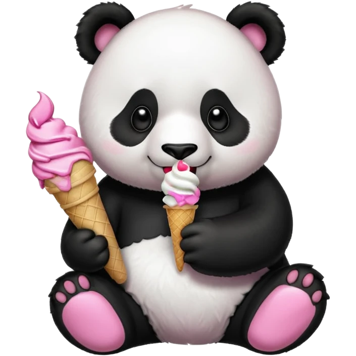 Panda eating ice cream emoji