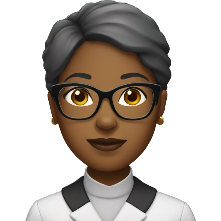 black woman teacher with glasses emoji