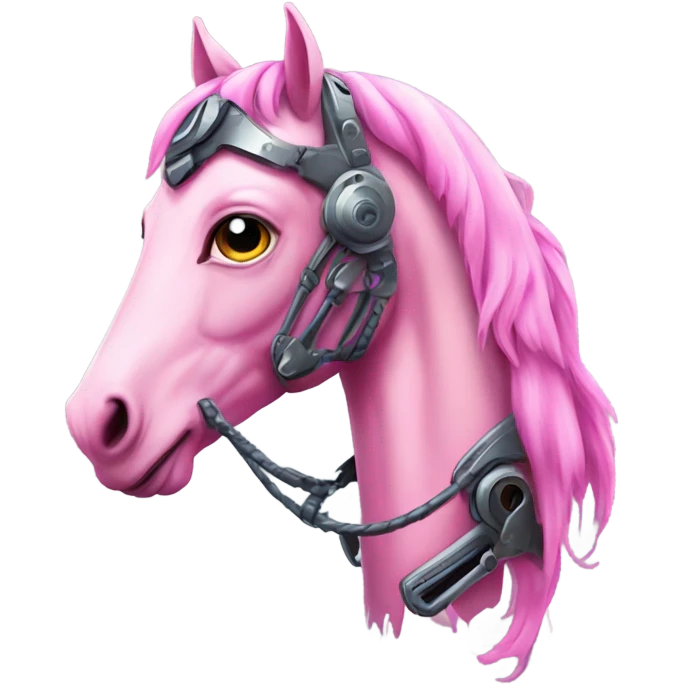 Beautiful pink cyborg horse  emoji