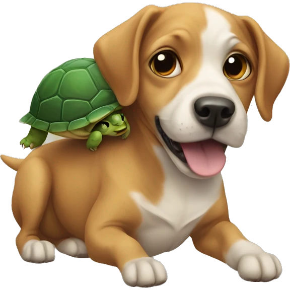 Dog with a turtle  emoji