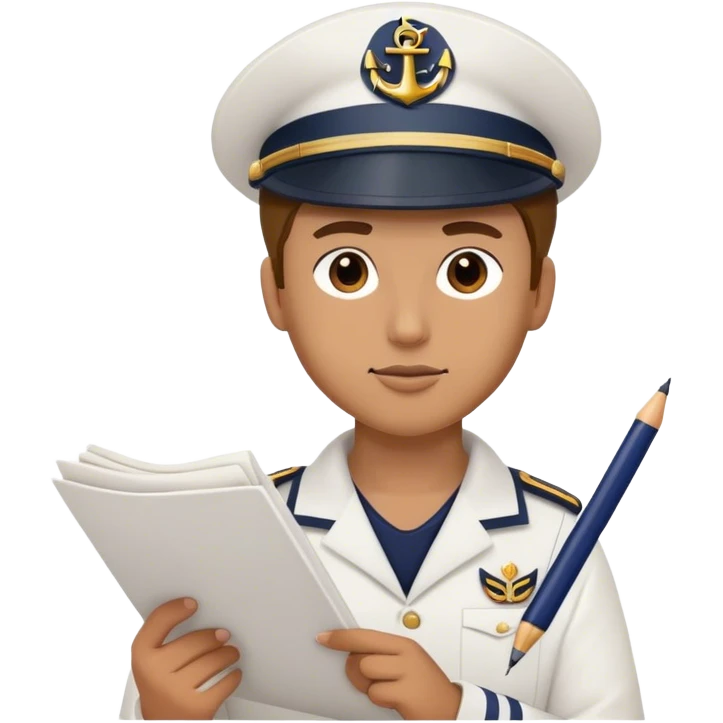 white helmet sailor with ben and paper emoji