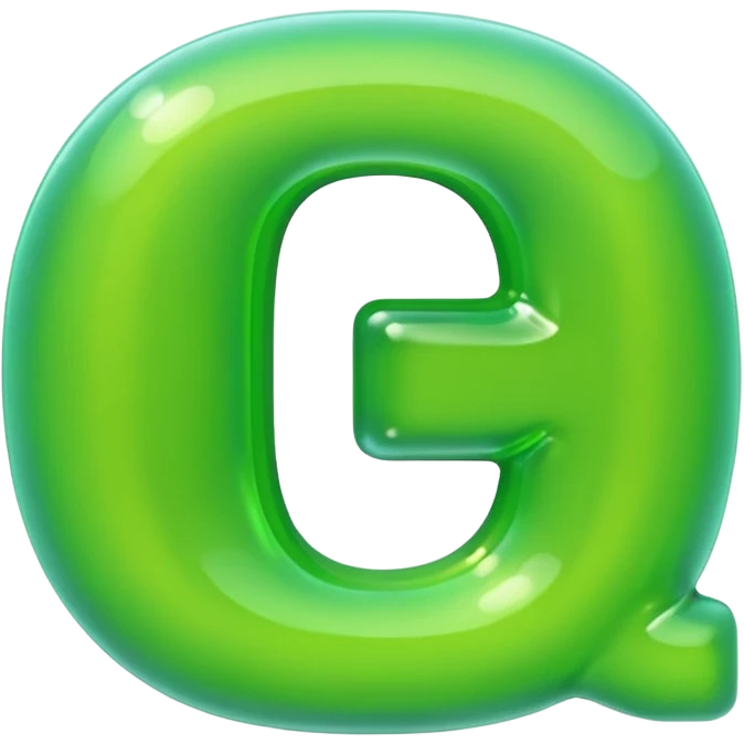 neon green bubble letter D emoji