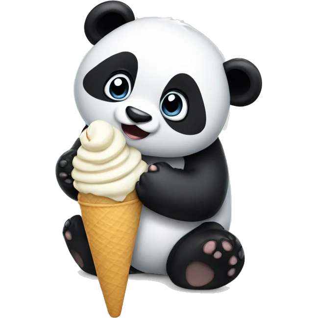 Panda eating ice cream emoji