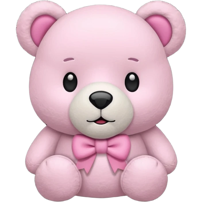 Oso de peluche blanco con lazo astethic emoji