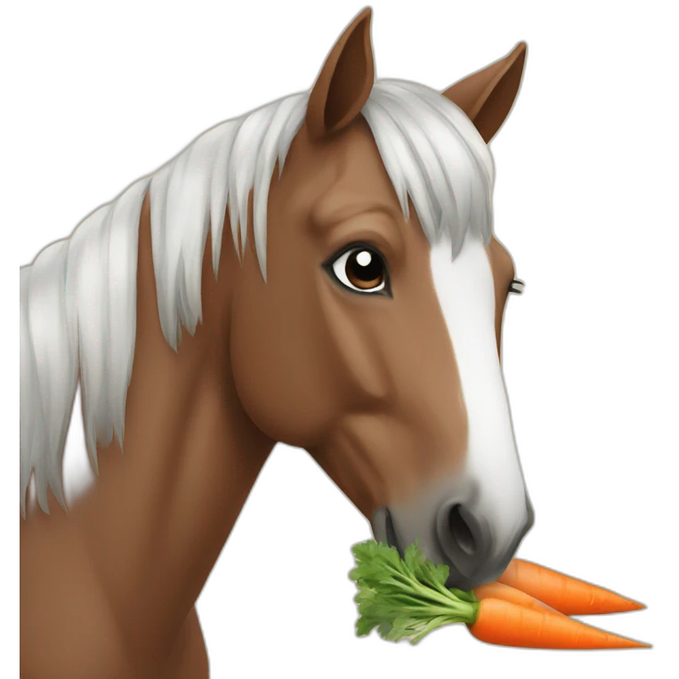 horse smiling and eating a carrot emoji