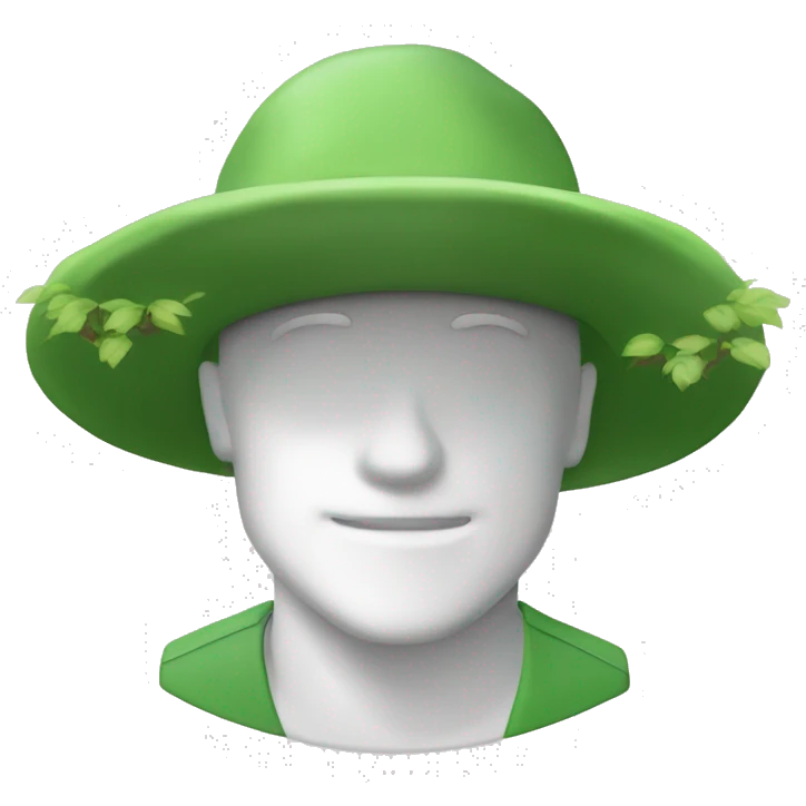 gardener pith helmet jacket white green trees  emoji