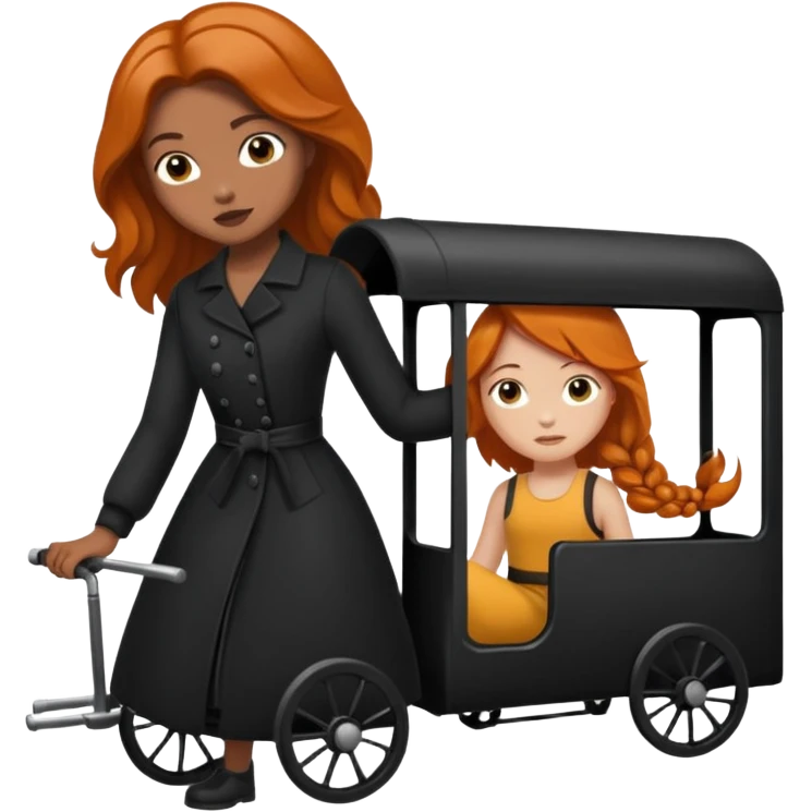 Genre moi un garçon noir roux avec un haut noire et des vanilles qui fait un câlin à. Une fille noir clair avec de longue tresses et un haut noir  emoji
