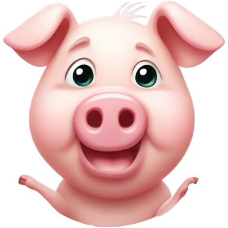 Cute pig with 💯 emoji