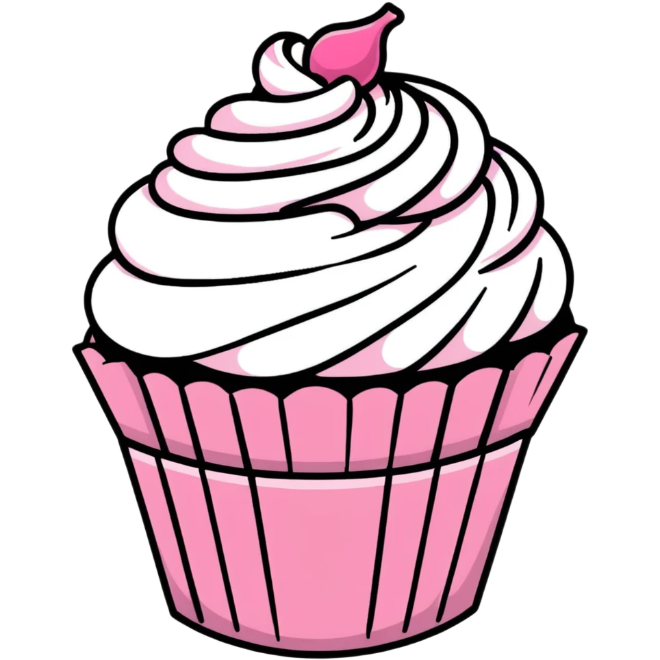 cupcake with pink icing emoji